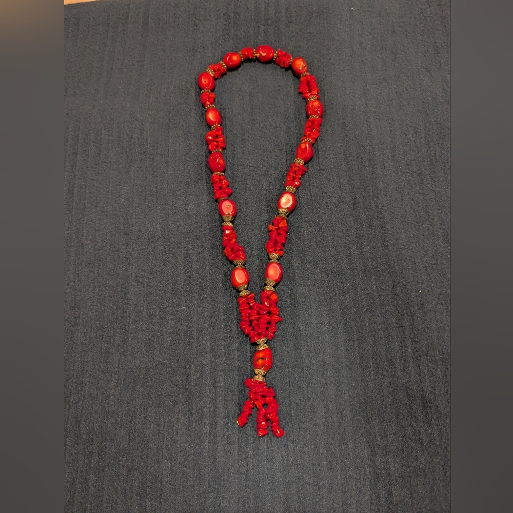 Fun Red Beaded Necklace